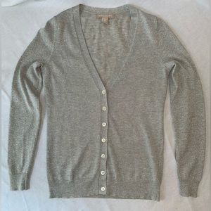 Banana Republic Metallic Silver Sweater Cardigan Size XS